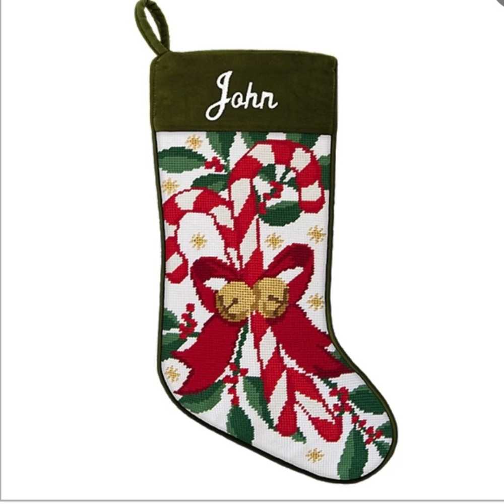 Personal Creations Vintage Needlepoint Stocking With The Name John
